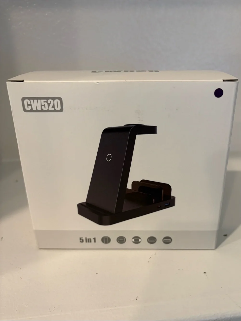 5-in-1 Black Wireless Charging Stand - Holds Phone, Watch & Earbuds
